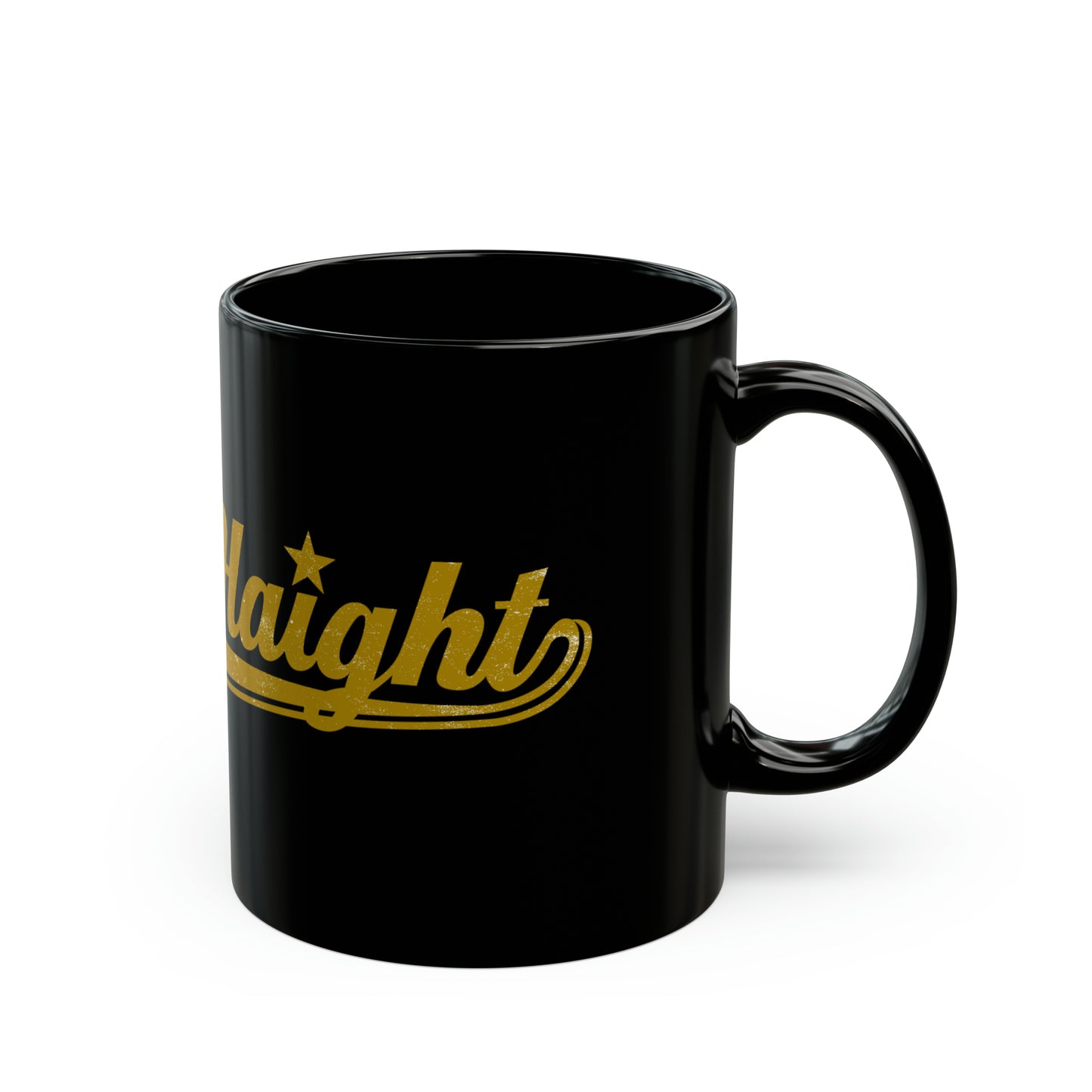 Luv N'Haight Yellow Logo - Black Mug (11oz)