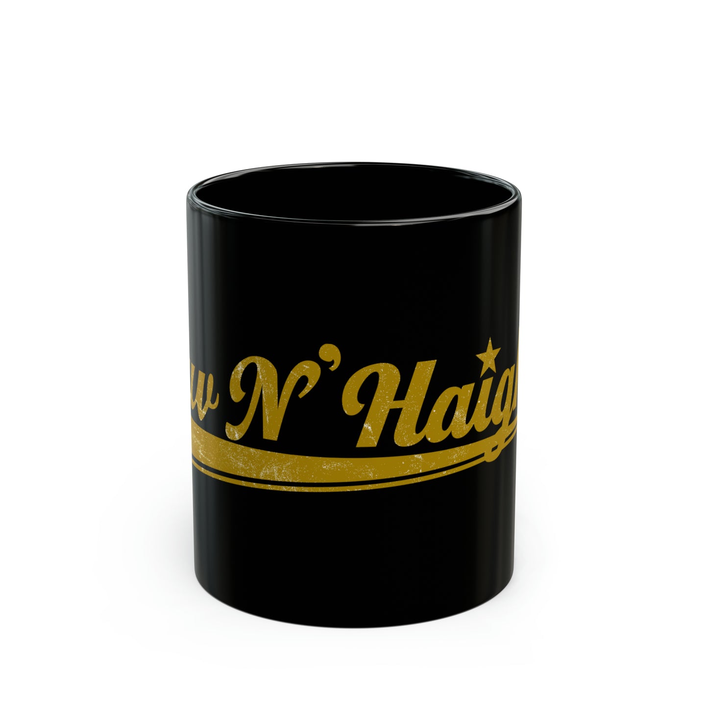 Luv N'Haight Yellow Logo - Black Mug (11oz)