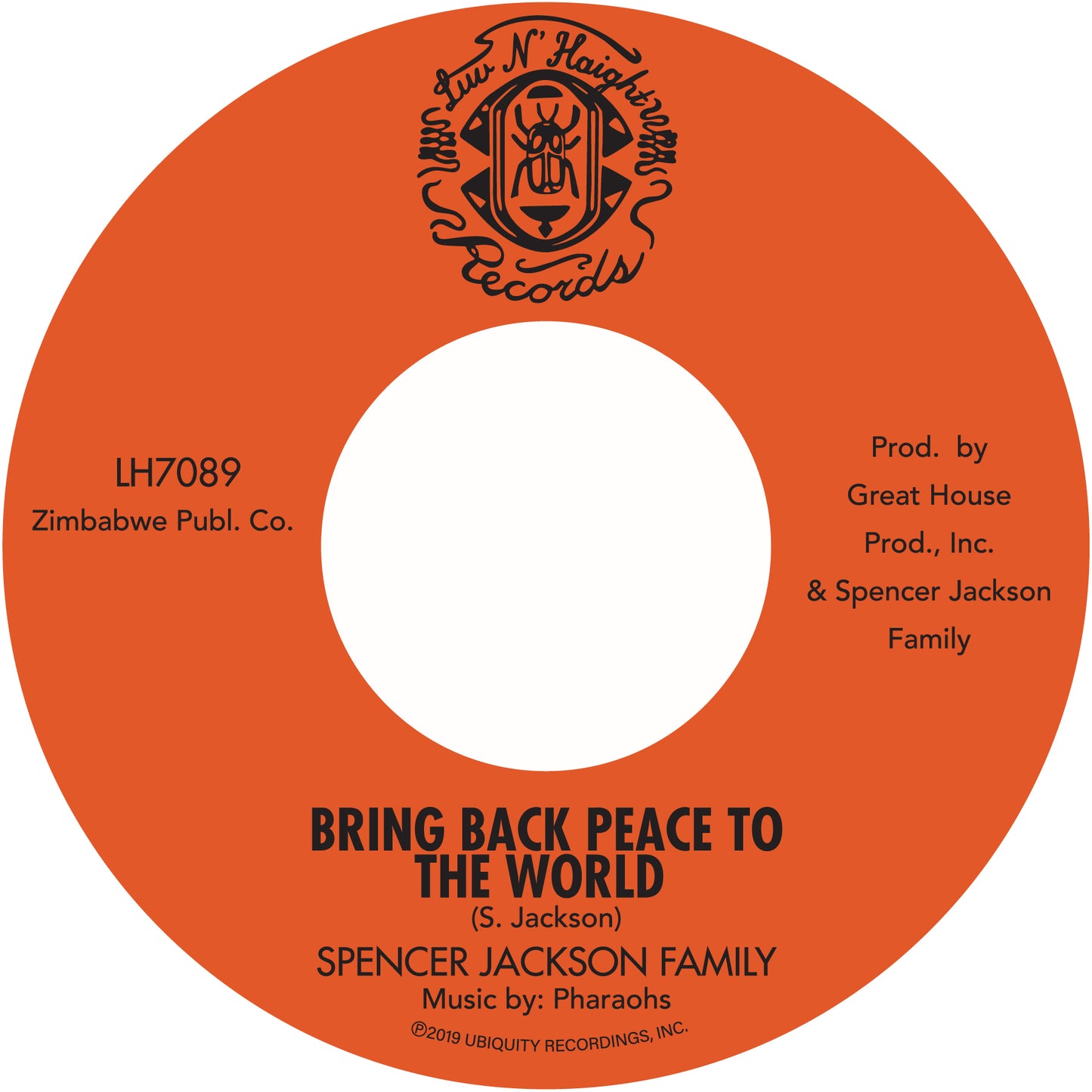 Spencer Jackson And The Pharaohs "Bring Back Peace To The World" 7 Inch