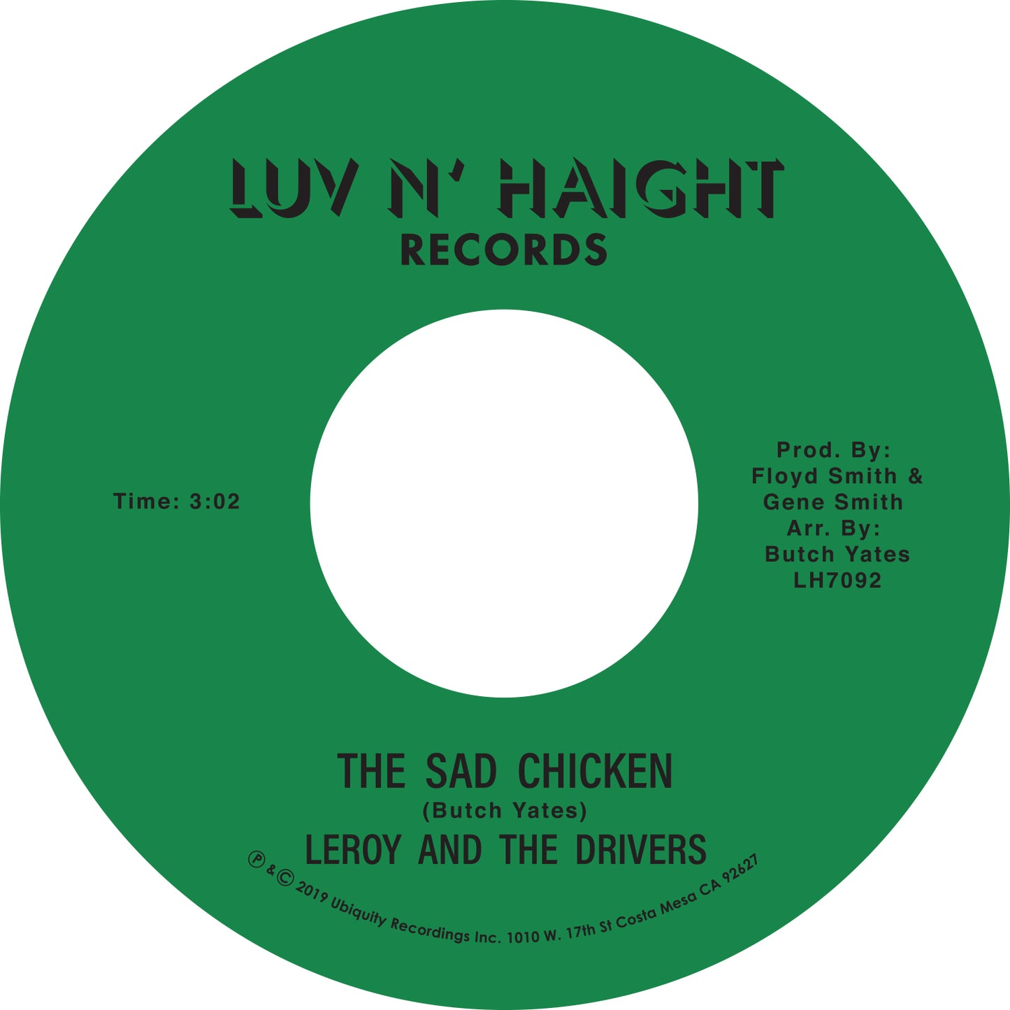 Leroy & The Drivers "The Sad Chicken" 7 Inch